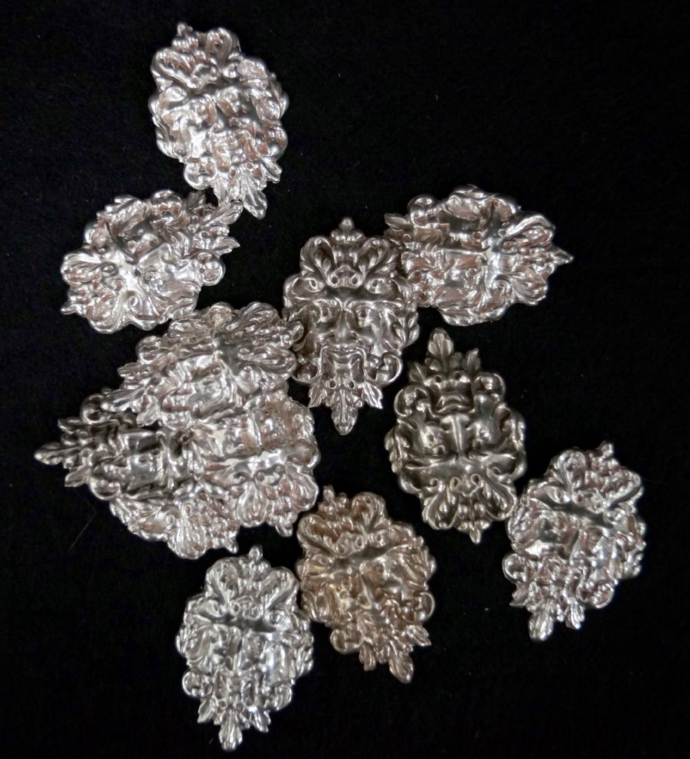 LOT (12) RENAISSANCE REVIVAL STYLE STERLING MASK (1 of 2)