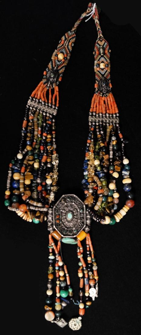 ETHNIC GEM SET MULTI-STRAND NECKLACE. LENGTH 23" (1 of 1)
