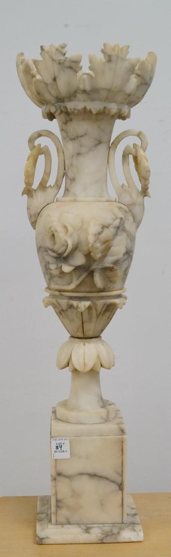 ITALIAN CARVED MARBLE VASE. HEIGHT 26 1/2" (RESTORED) (1 of 1)