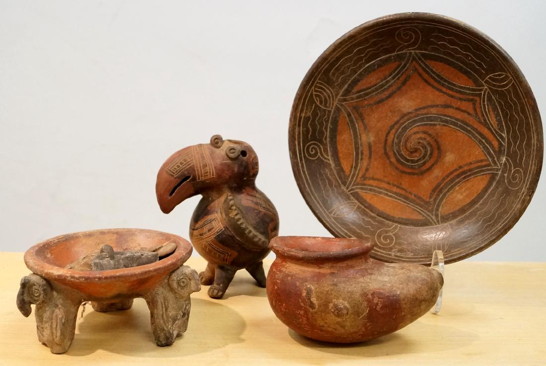 LOT (7) PRE-COLUMBIAN, MESO-AMERICAN DECORATED POTTERY (1 of 3)