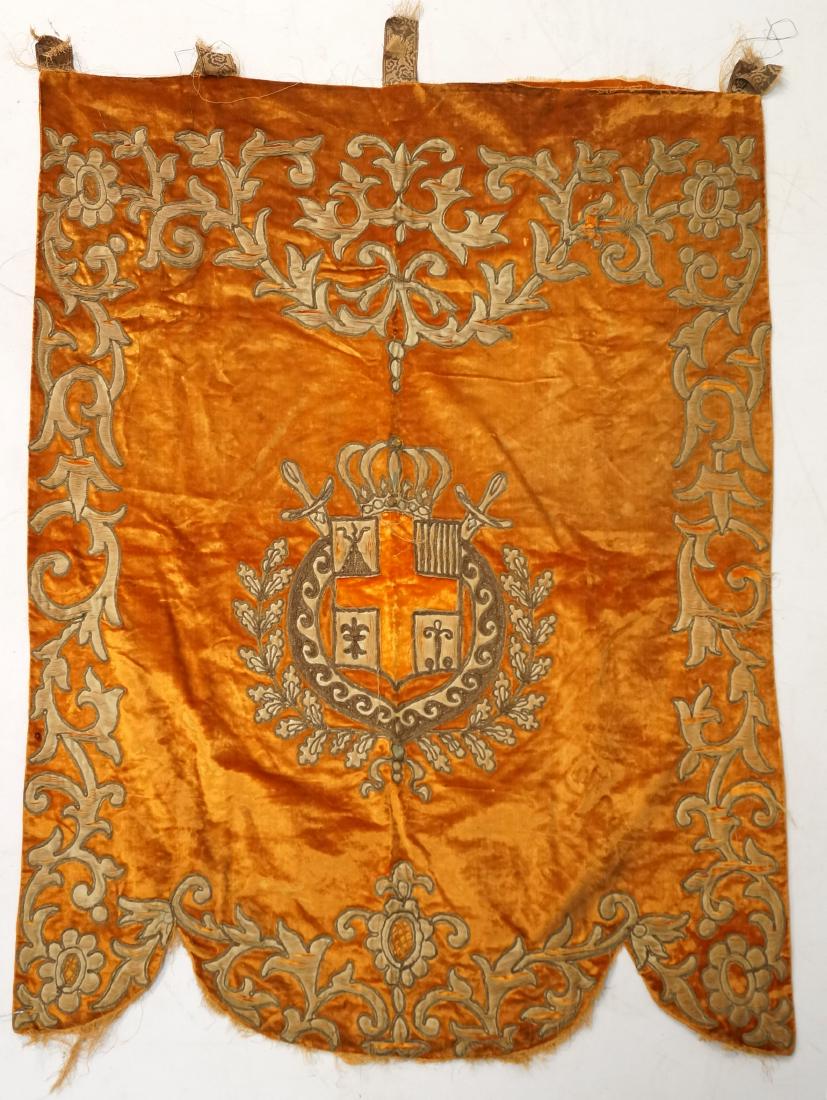 CONTINENTAL METALLIC THREAD EMBROIDERED ARMORIAL PANEL, (1 of 1)