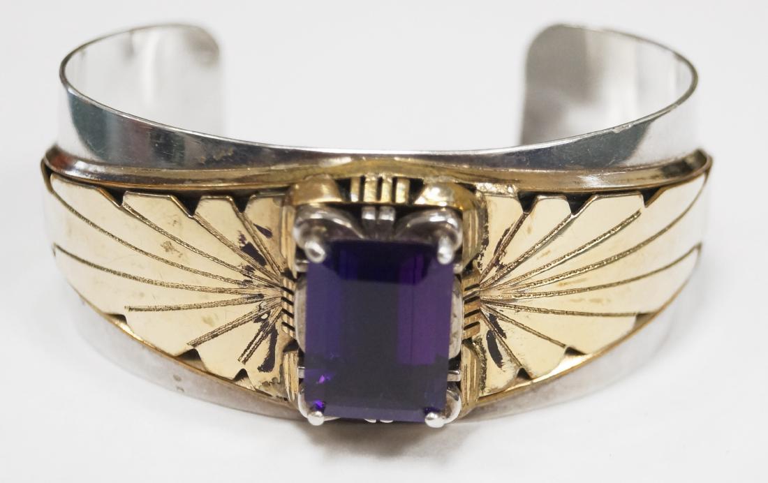 925 STERLING AND 12K GOLD FILLED CUFF BRACELET WITH (1 of 1)