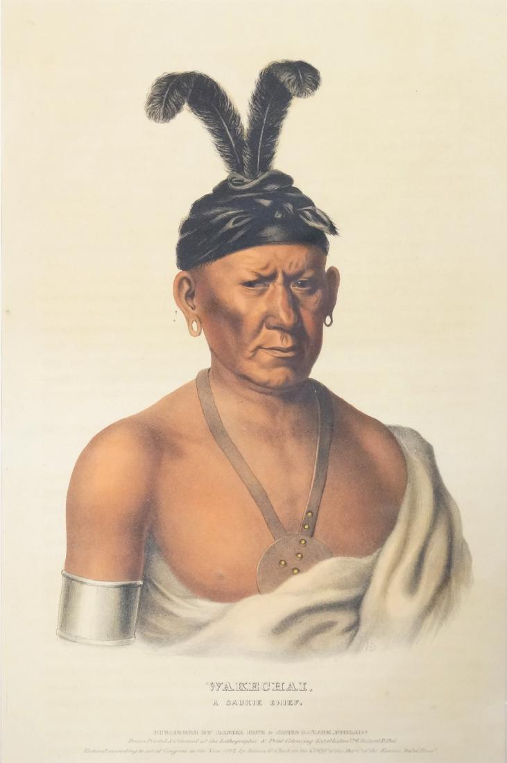 WAKECHAI-A SAUKIE CHIEF", HAND COLORED LITHOGRAPH FROM (1 of 1)