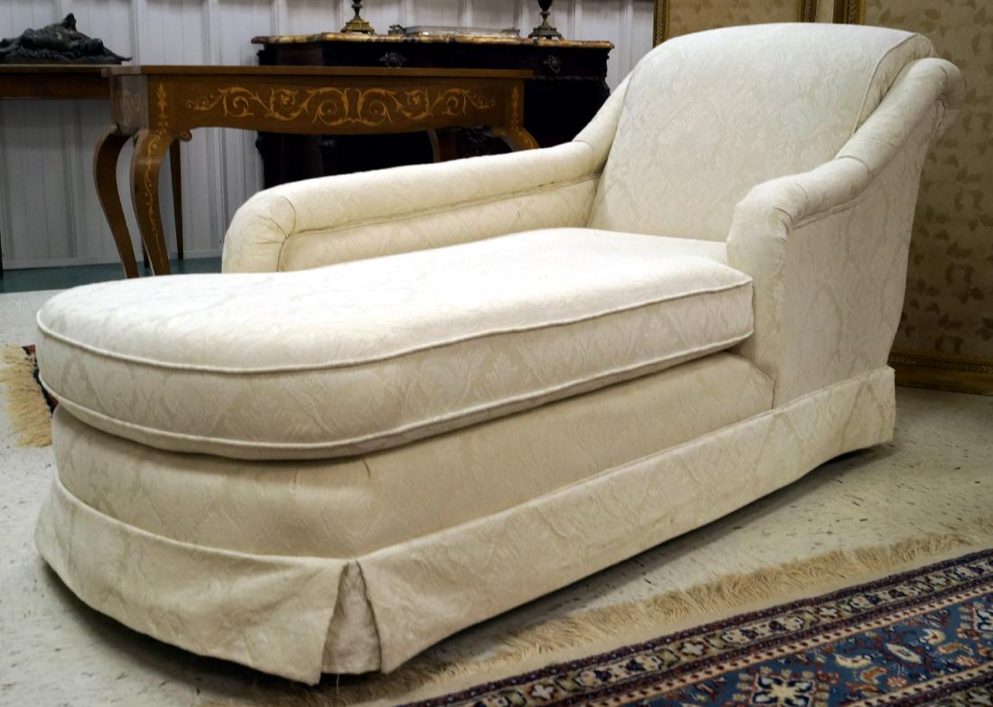 FINE DAMASK UPHOLSTERED RECAMIER. LENGTH 72" (1 of 1)