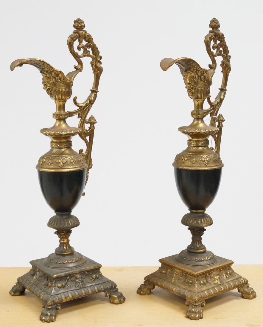 PAIR VICTORIAN GILT METAL GARNITURE URNS, 19TH CENTURY. (1 of 1)