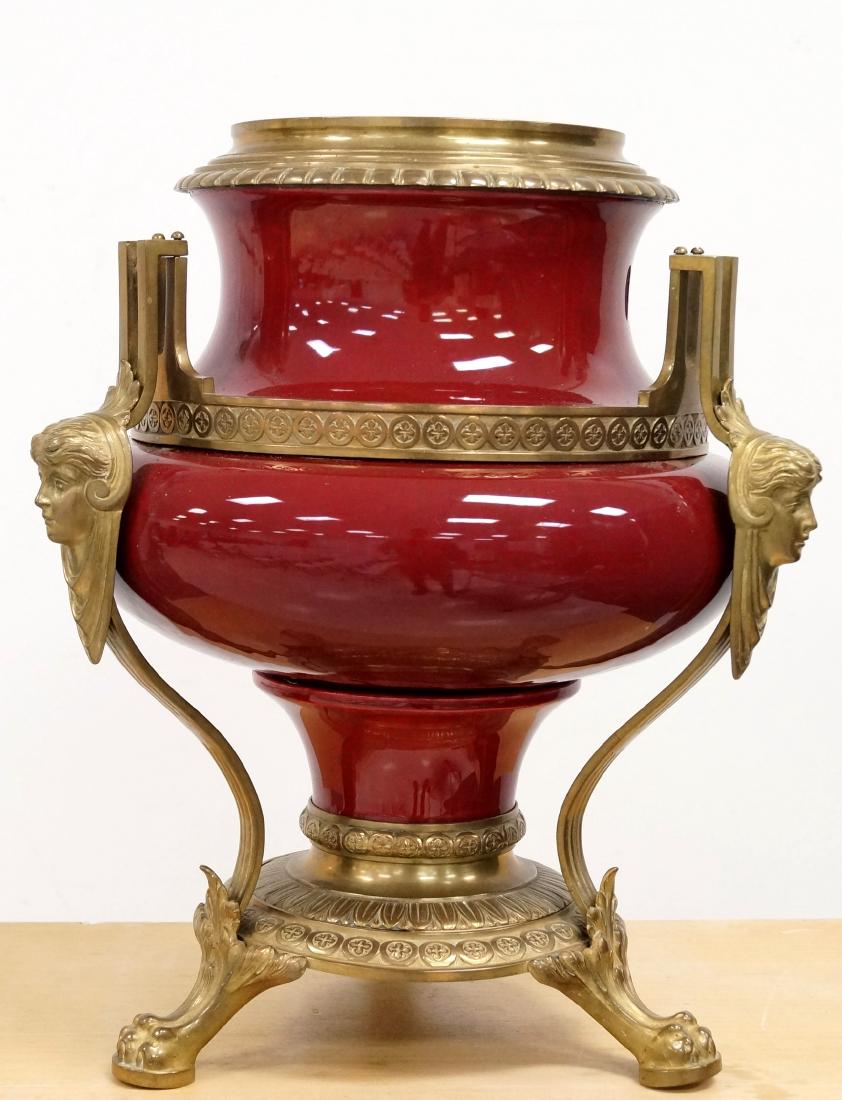 FRENCH CLASSICAL STYLE BRONZE MOUNTED OXBLOOD POTTERY (1 of 2)