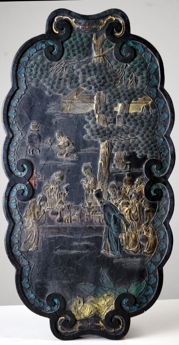 VINTAGE CHINESE TABLET-FORM INK BLOCK WITH CASE. 14 X 7: VINTAGE CHINESE TABLET-FORM INK BLOCK WITH CASE. 14 X 7 1/2"