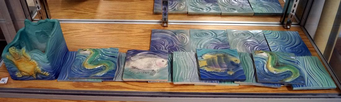 SURVING STUDIO'S HIGH RELIEF CERAMIC TILES, LOT (35) (1 of 1)