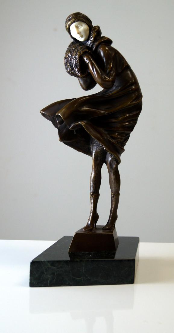 AFTER FERDINAND PREISS, BRONZE FIGURE OF A WOMAN, (1 of 2)