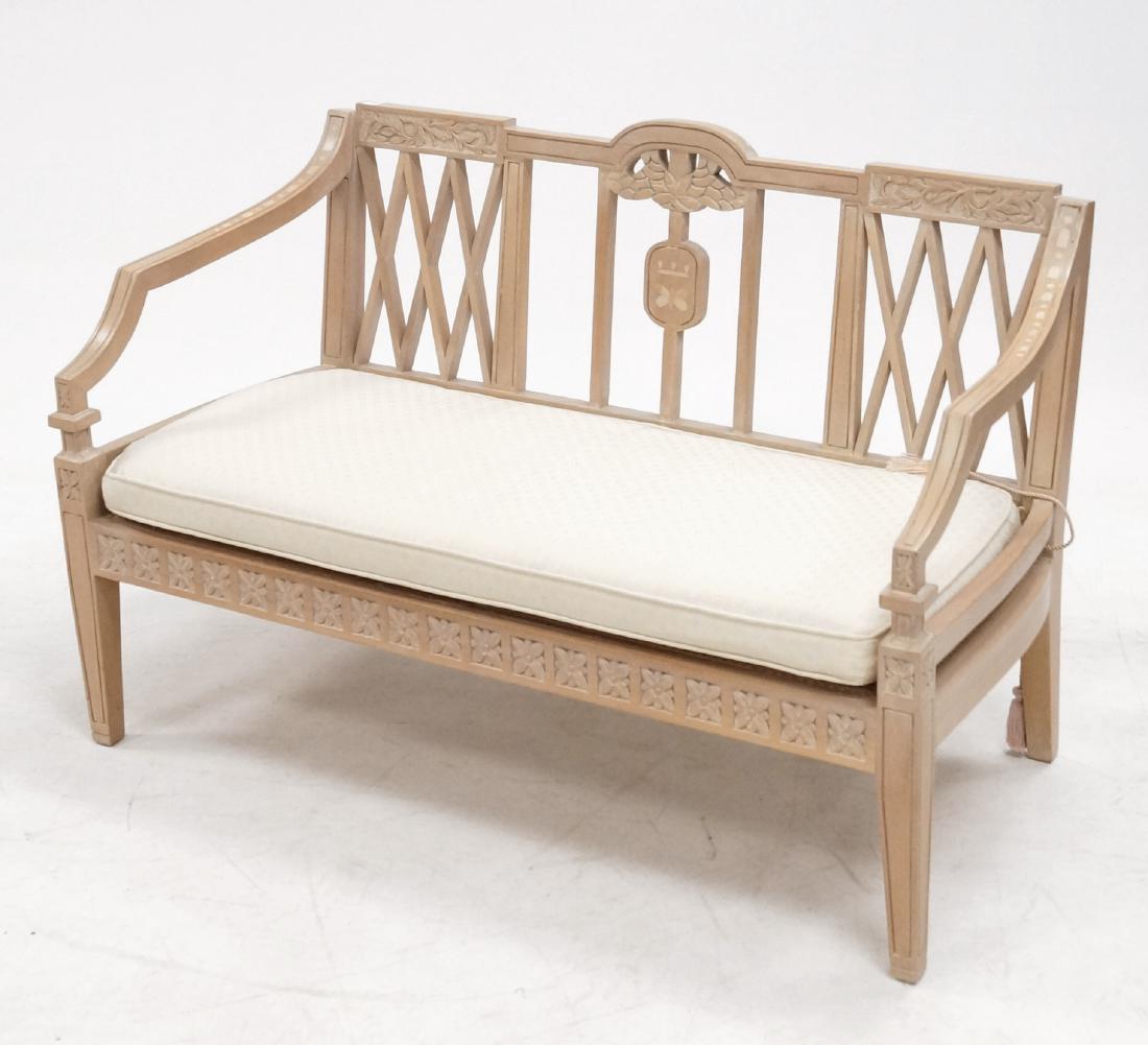 ADAMS STYLE BLEACHED AND INLAID MAHOGANY SETTEE. LENGTH (1 of 1)