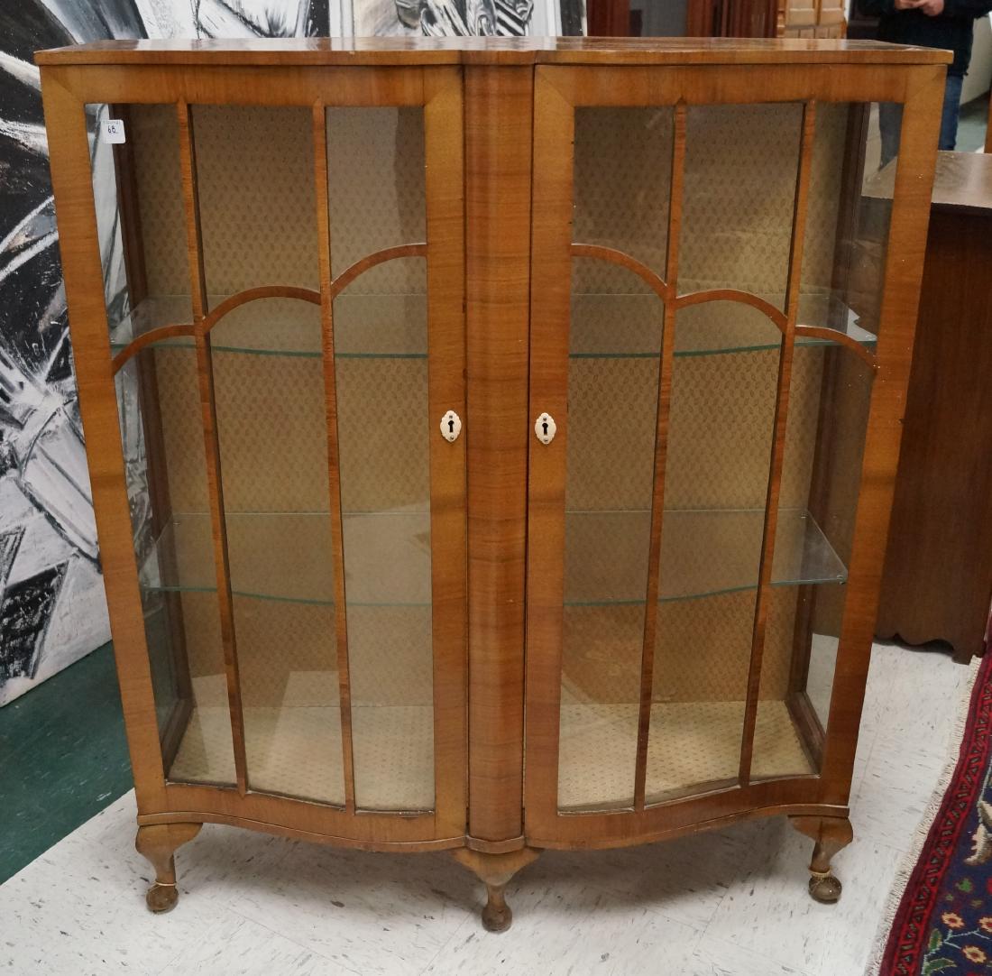 CONTINENTAL ART DECO WALNUT COLLECTOR CABINET. HEIGHT (1 of 1)