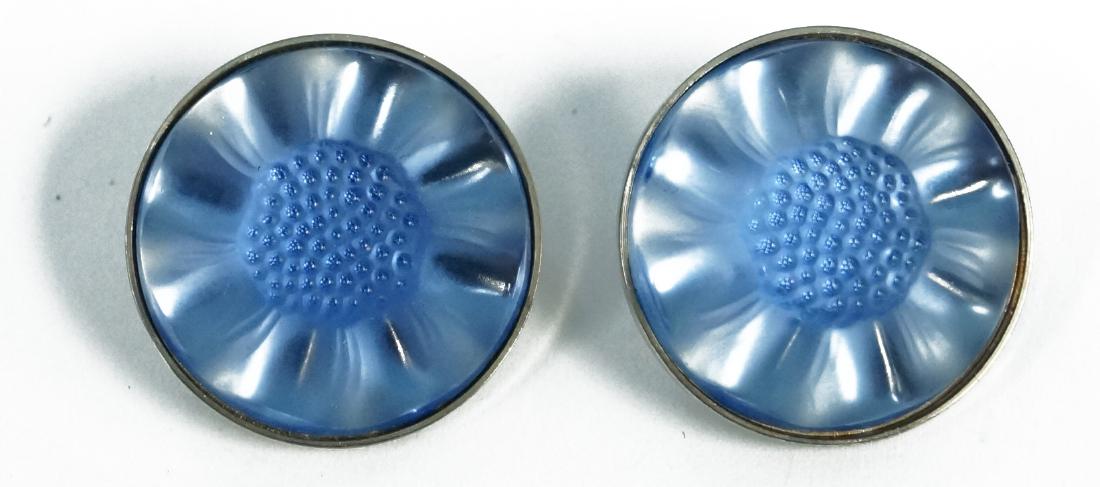 LALIQUE STERLING "FLEUR SAPPHIRE" STERLING CLIP (1 of 1)