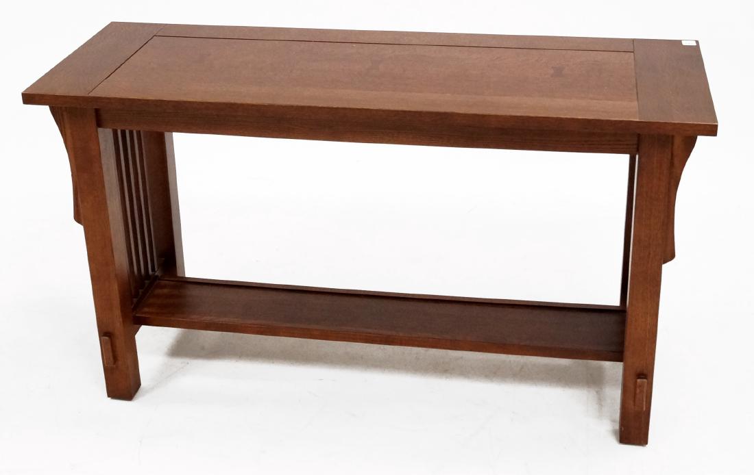 ARTS & CRAFTS OAK CONSOLE TABLE. HEIGHT 27"; TOP 17 X (1 of 1)