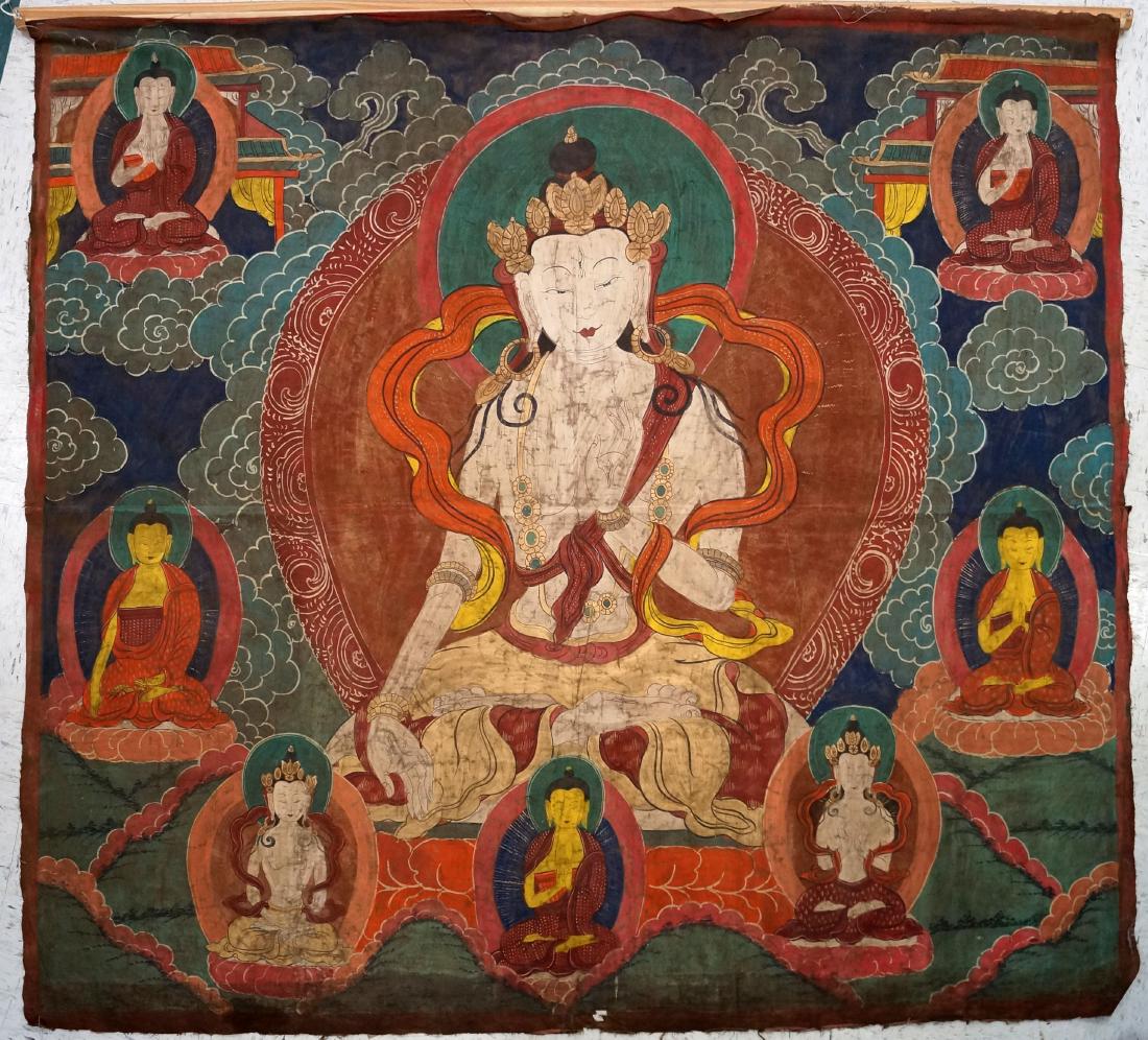 SINO-TIBETAN THANKA. 75 X 64" (1 of 1)