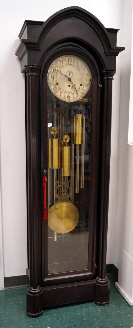 GOTHIC REVIVAL STYLE MAHOGANY TALL CASE CLOCK WITH (9) (1 of 2)