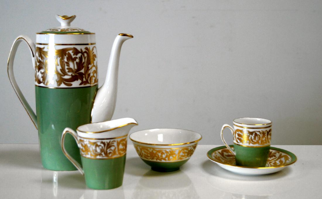 SPODE GILT DECORATED PORCELAIN HOT CHOCOLATE SET FOR (1 of 1)