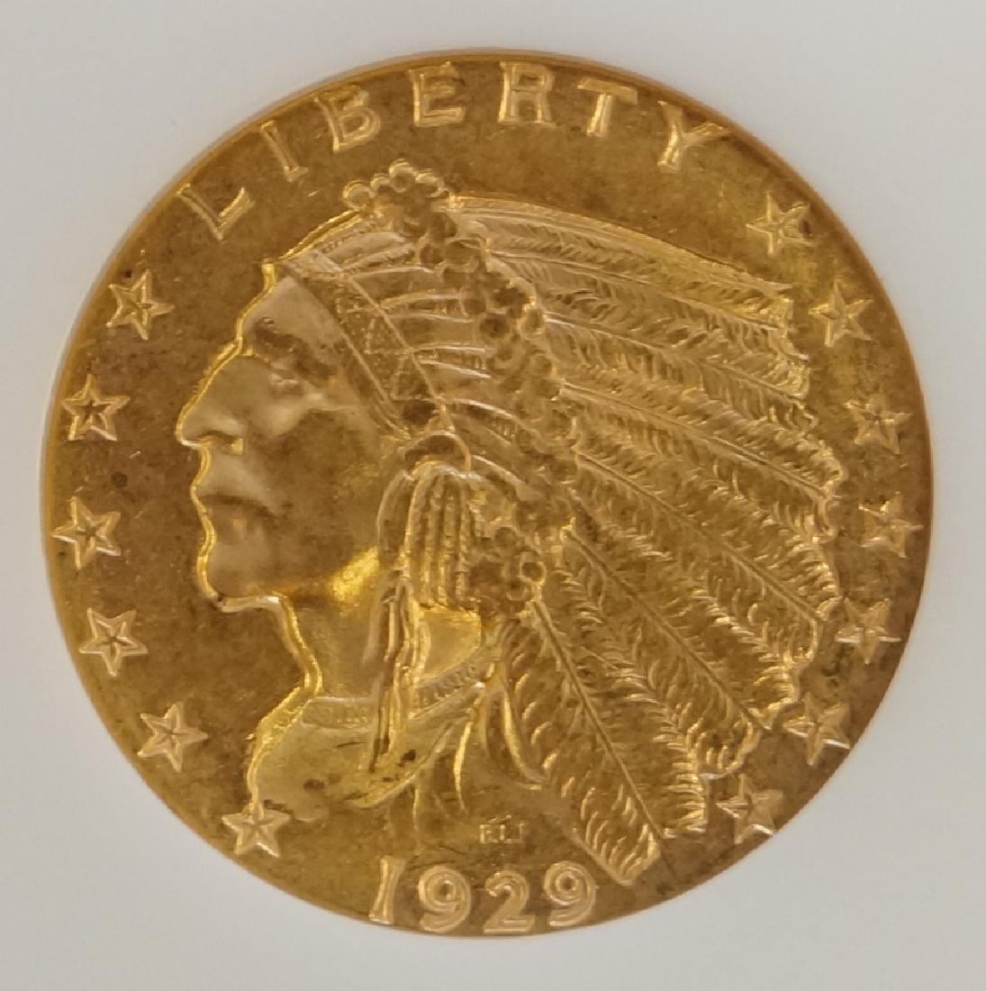 1929 INDIAN HEAD $2.50 GOLD COIN (NGC MS-60) (1 of 1)