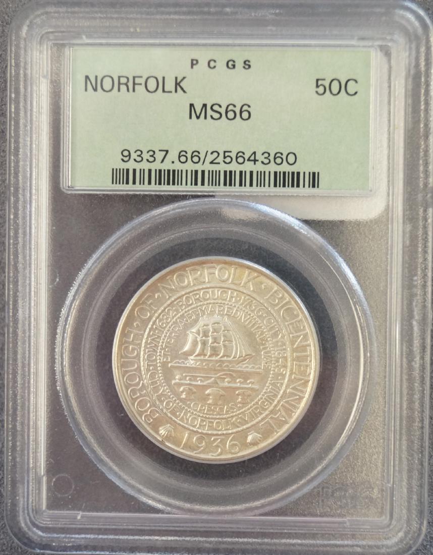 1936 NORFOLK VIRGINIA SILVER COMMEMORATIVE HALF DOLLAR (1 of 1)