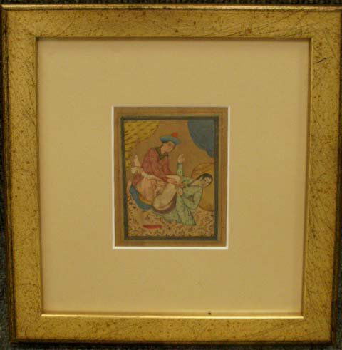 KAJAR ILLUMINATED EROTIC ALBUM PAGE, PERSIA