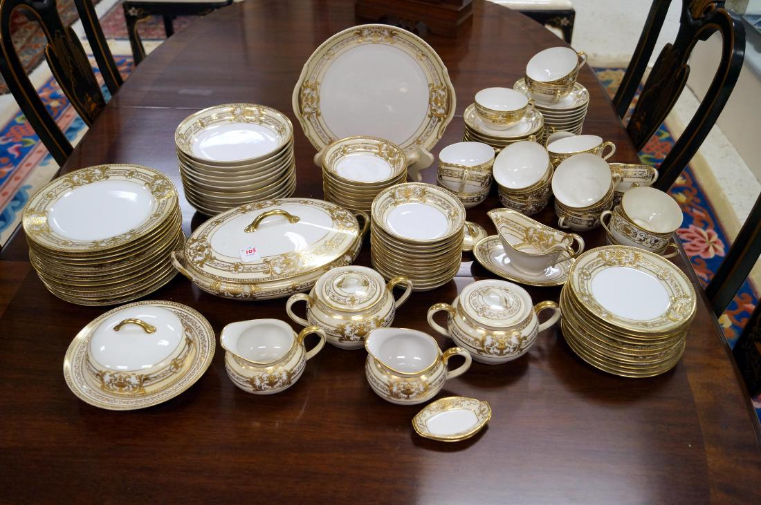 NORITAKE GILT PORCELAIN DINNER SERVICE INCLUDING (20) (1 of 3)