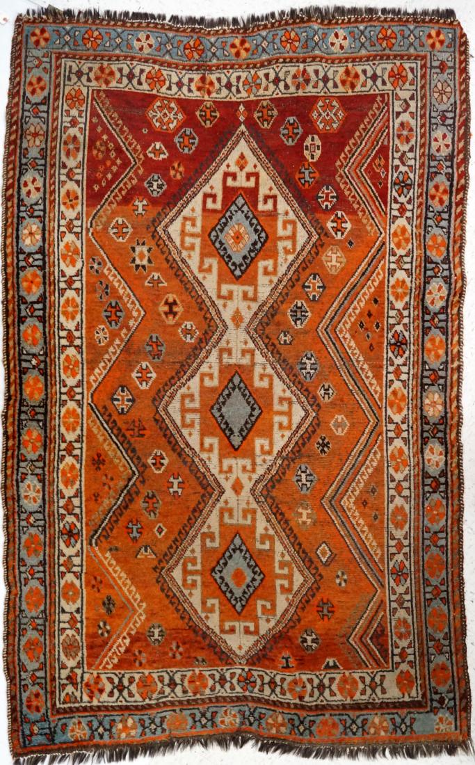 ANTIQUE TURKISH CORRIDOR RUG. 4'9" X 7'6": ANTIQUE TURKISH CORRIDOR RUG. 4'9" X 7'6"
