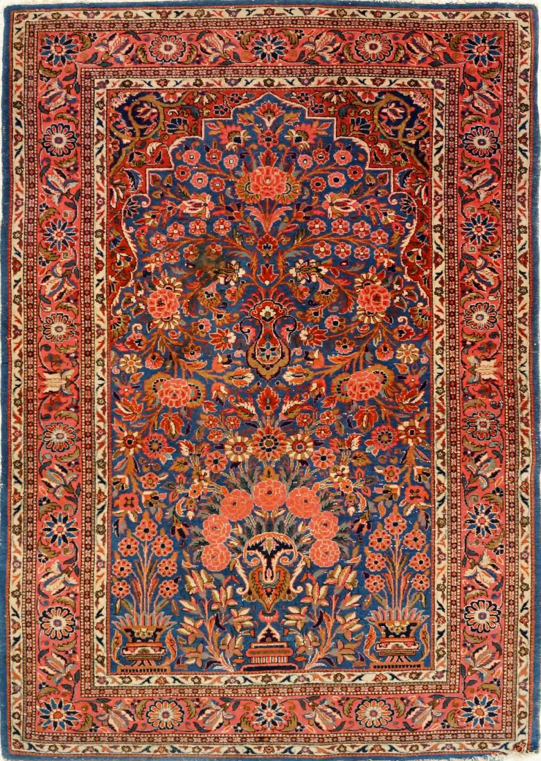 ANTIQUE CENTRAL PERSIAN RUG. 3'5" X 5'2" (1 of 2)