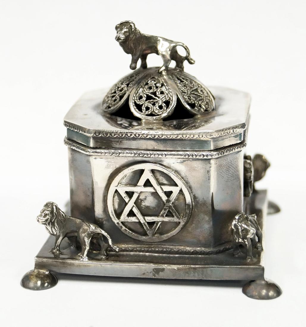 RUSSIAN SILVER TRINKET BOX. HEIGHT 3"; 3.47 OZT (1 of 2)