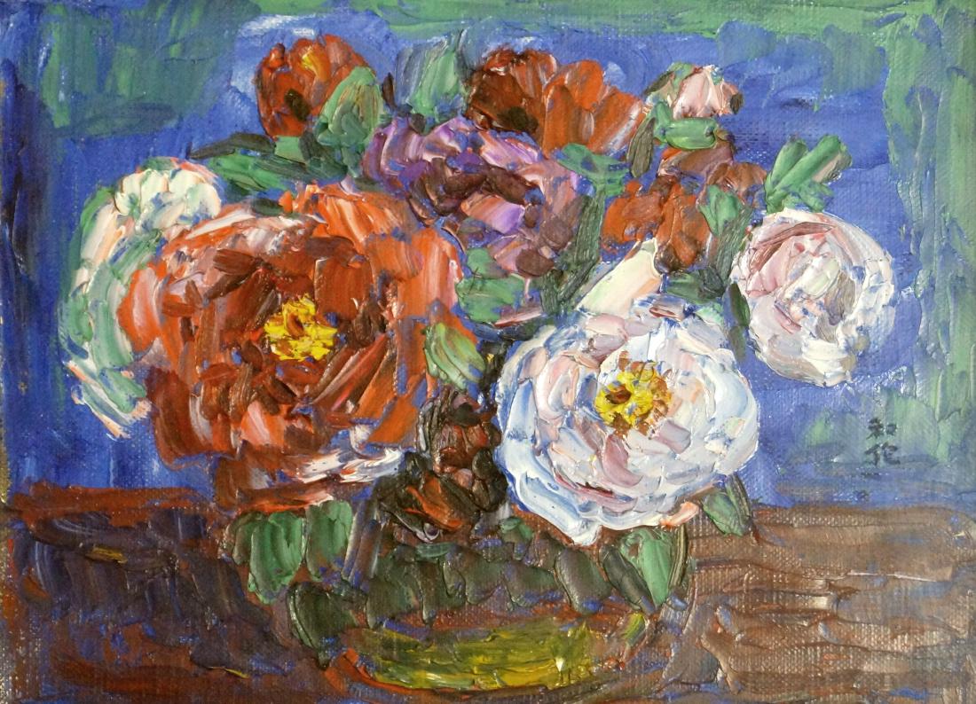 KAZU KOBAYAHI (JAPANESE 20TH CENTURY), OIL ON CANVAS, (1 of 2)