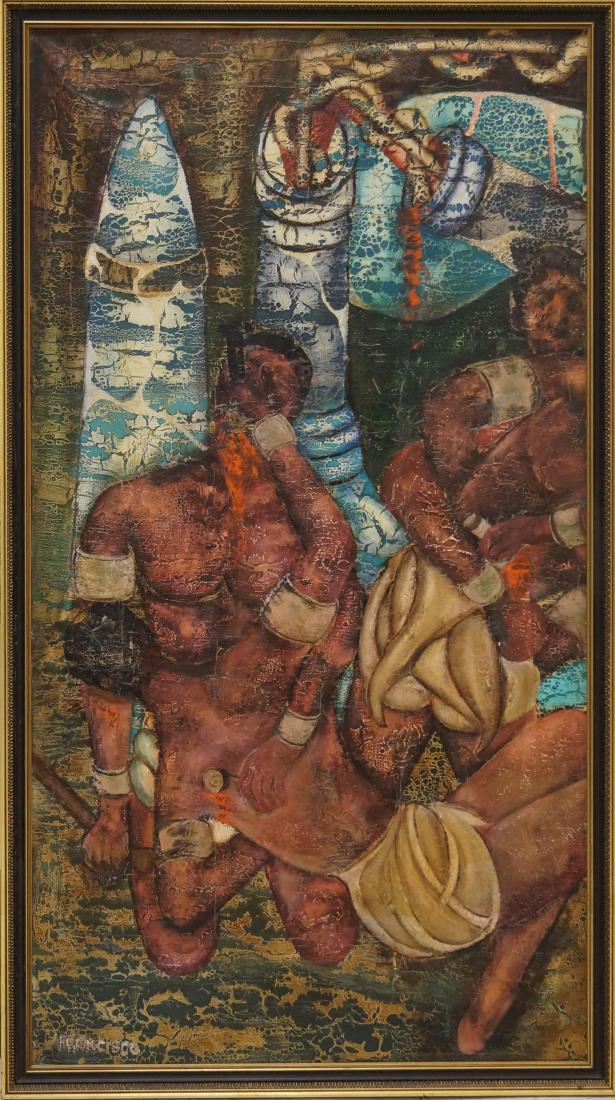 LATIN AMERICAN SCHOOL (20TH CENTURY), OIL ON CANVAS, (1 of 2)