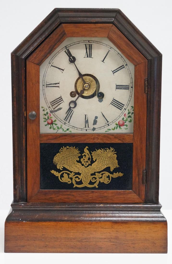 ATKINS CLOCK CO. ROSEWOOD COTTAGE CLOCK, 19TH CENTURY. (1 of 1)