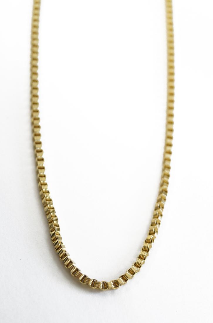 14K YELLOW GOLD BOX LINK NECKLACE. LENGTH 18"; 6.0 (1 of 2)