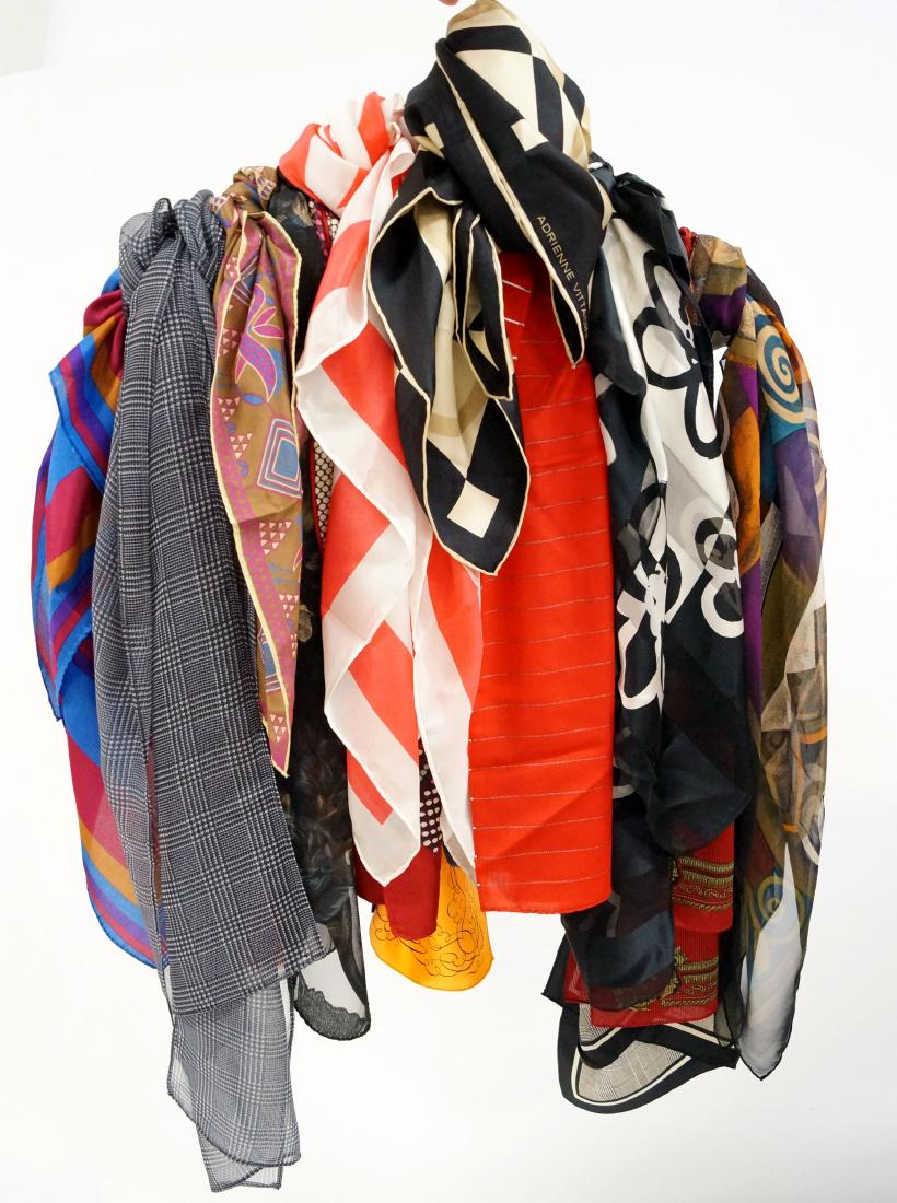 LOT ASSORTED DESIGNER SILK FASHION SCARVES (20+) (1 of 1)