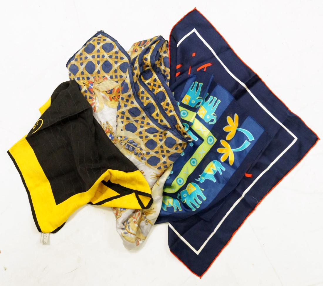 LOT (4) ASSORTED DESIGNER SILK SCARVES (1 of 1)