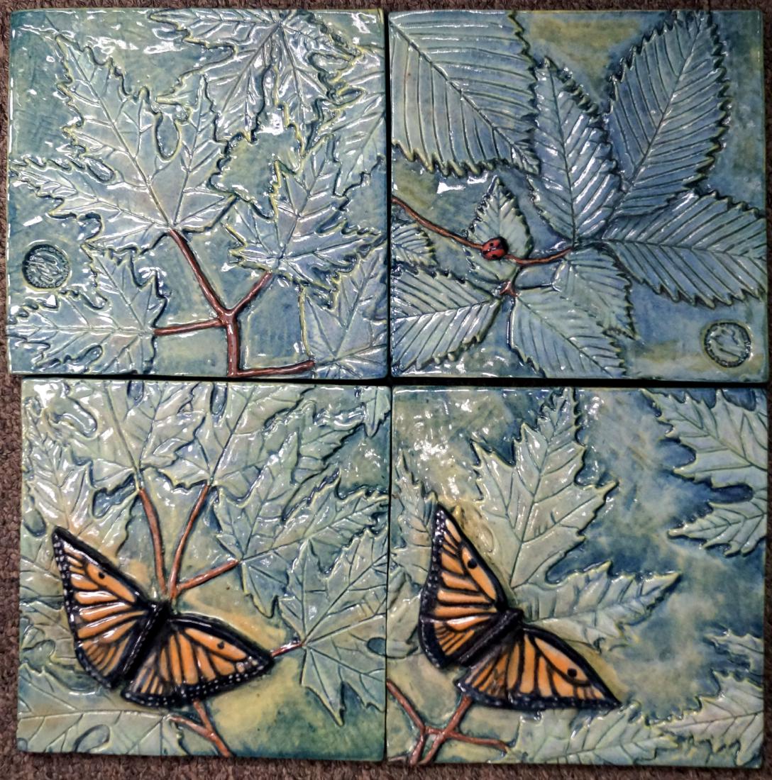 LOT (4) SURVING STUDIO'S HIGH RELIEF CERAMIC TILES (1 of 1)