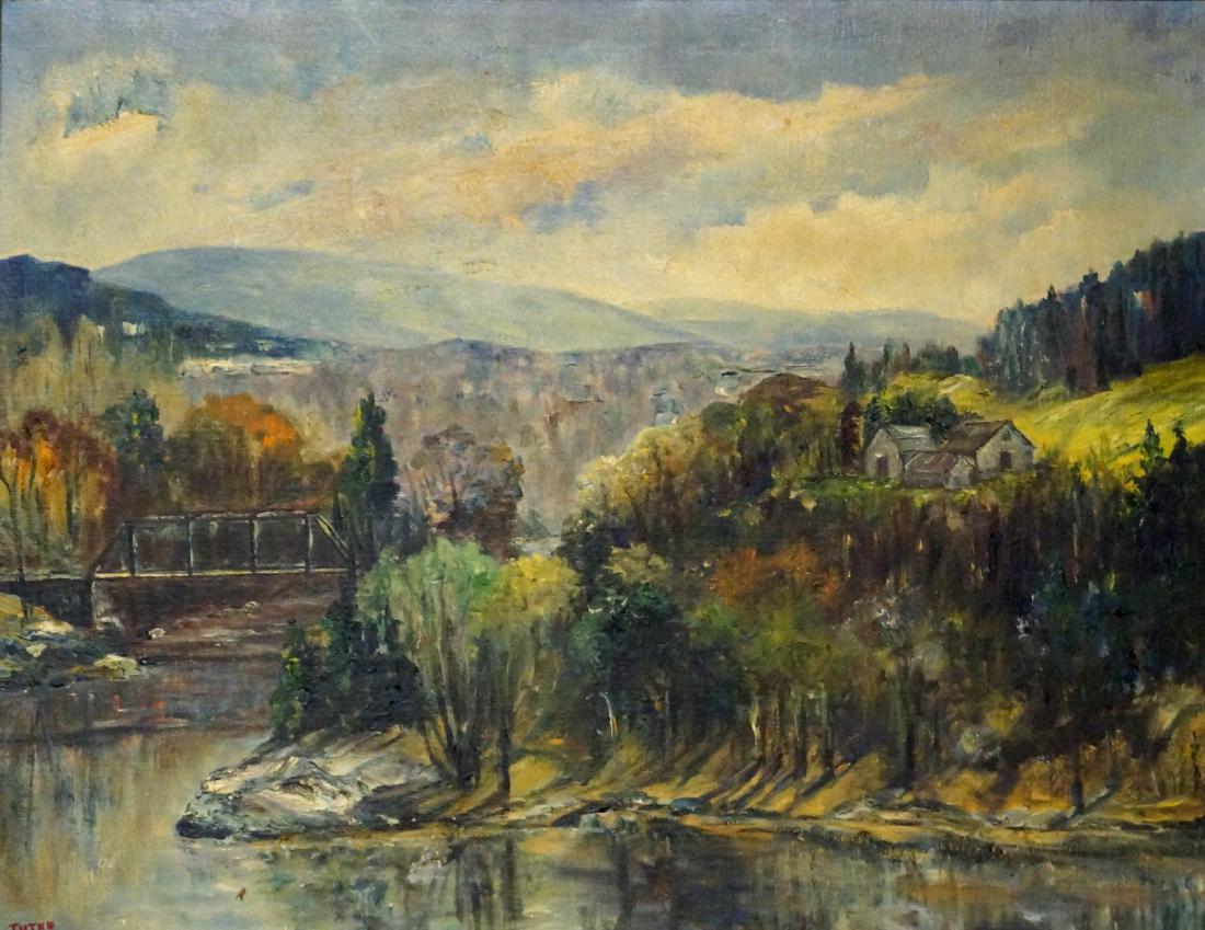 AMERICAN SCHOOL (20TH CENTURY), OIL ON CANVAS, "MOHAWK (1 of 1)