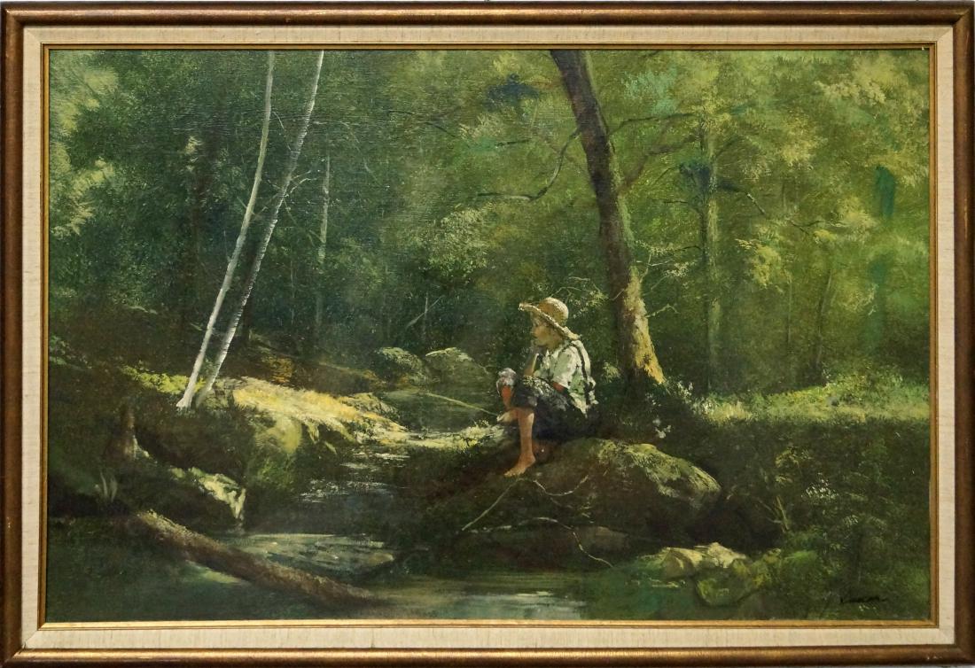 AMERICAN SCHOOL (20TH CENTURY), OIL ON CANVAS, (1 of 2)