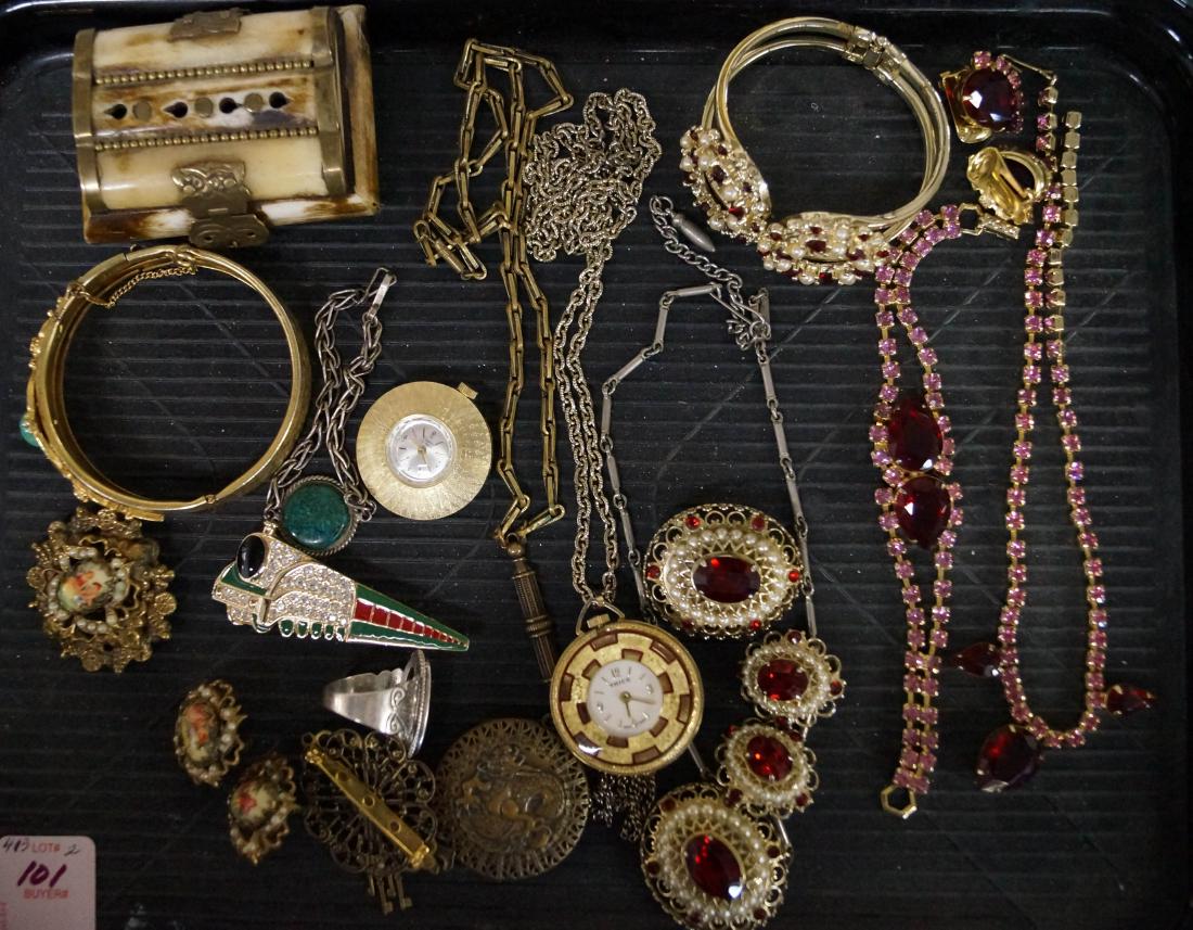 LOT ASSORTED COSTUME JEWELRY, SIGNED INCLUDING FLORENZA (1 of 2)