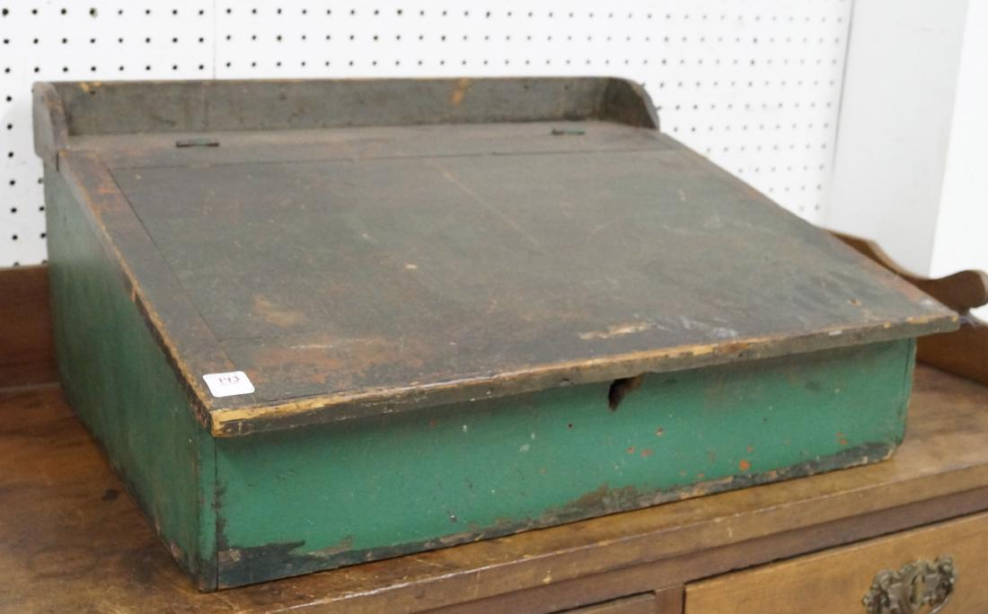 PENNSYLVANIA PAINTED PINE SLANT-TOP DESK, 19TH CENTURY. (1 of 2)