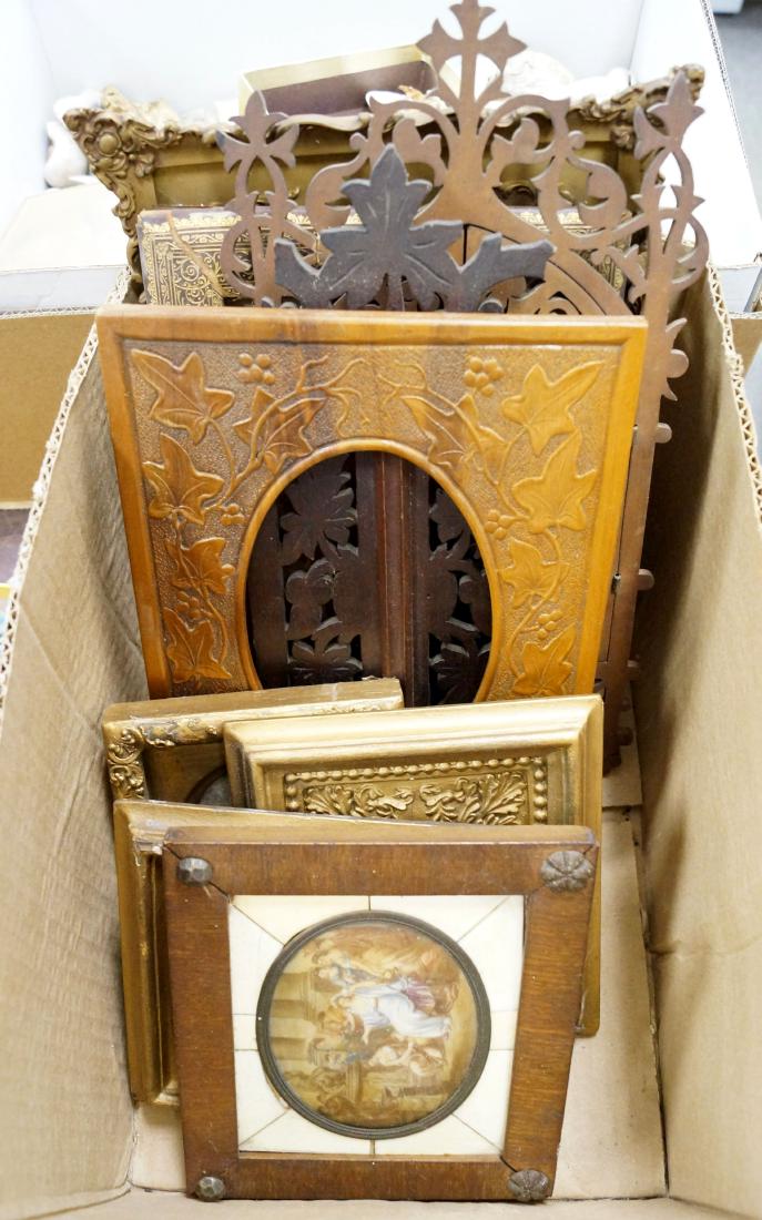 LOT ASSORTED PICTURE FRAMES INCLUDING ORIGINAL: LOT ASSORTED PICTURE FRAMES INCLUDING ORIGINAL MINIATURE ON IVORINE