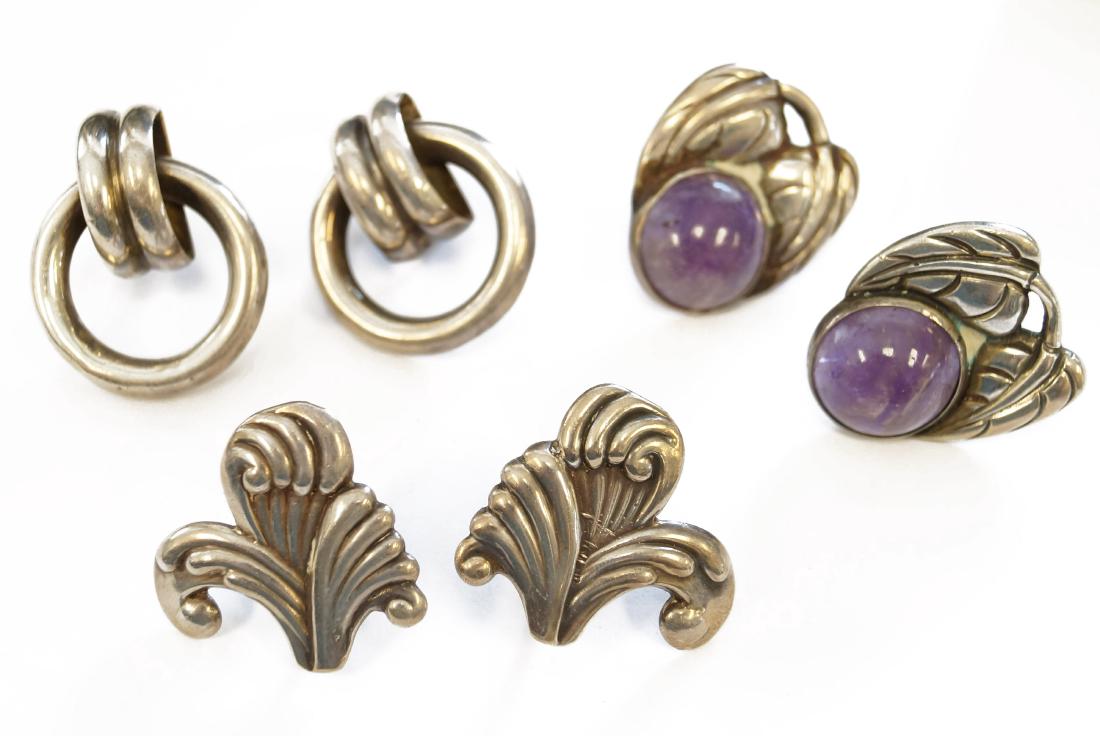 LOT (3) PAIR LOS COSTELLO, TAXCO SILVER EARRINGS, #560, (1 of 1)