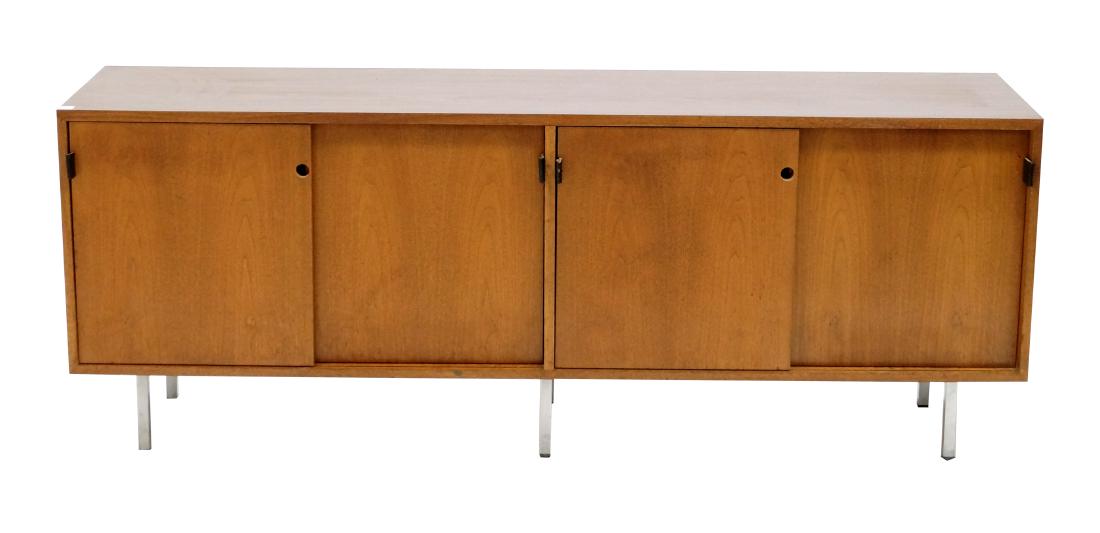 FLORENCE KNOLL, FOR KNOLL, 4-DOOR CREDENZA WITH LEATHER (1 of 3)