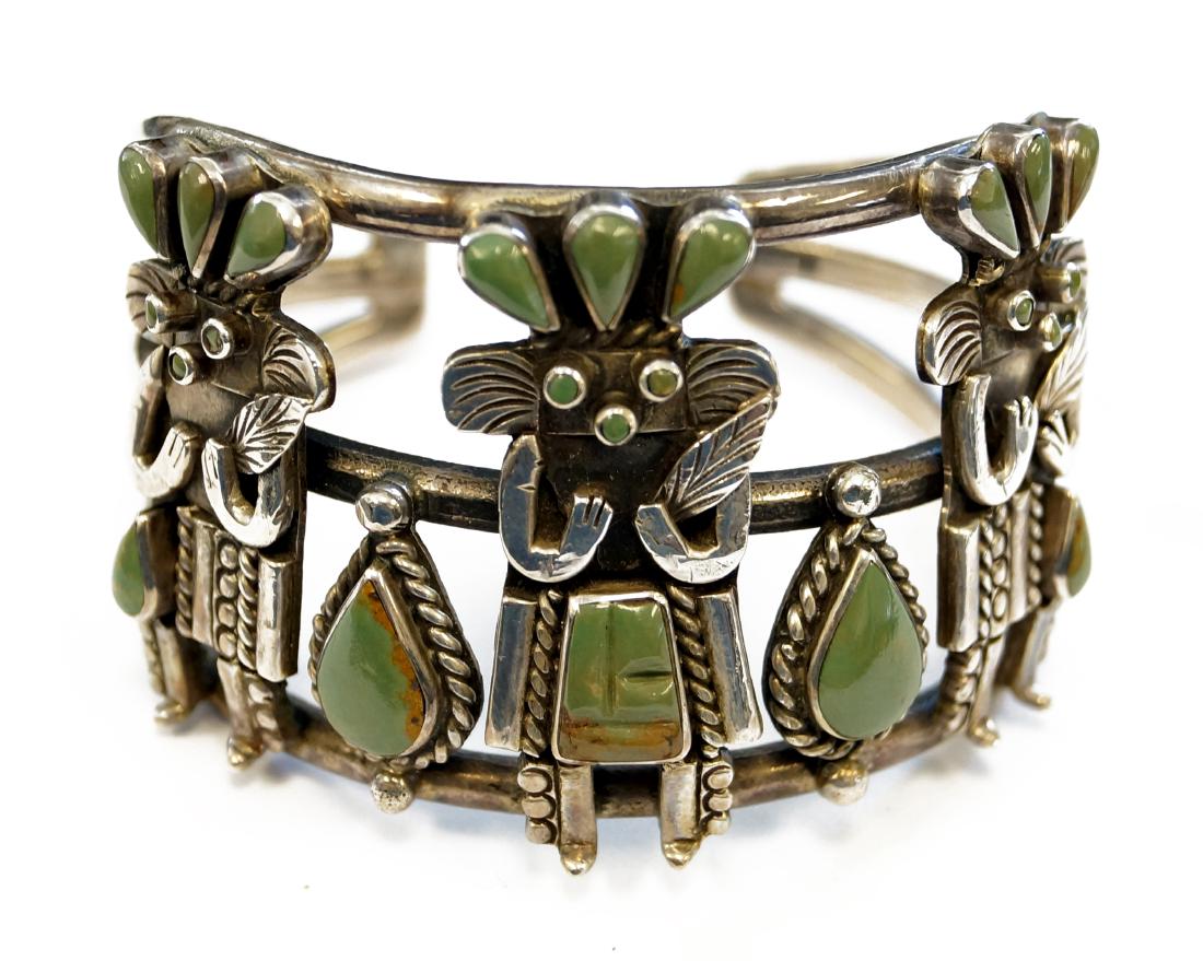 SOUTHWEST AMERICAN INDIAN STERLING AND GREEN TURQUOISE (1 of 2)