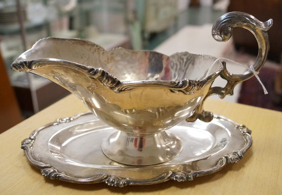 CAMUSSO PERUVIAN STERLING GRAVY AND UNDER PLATE, SIGNED (1 of 2)