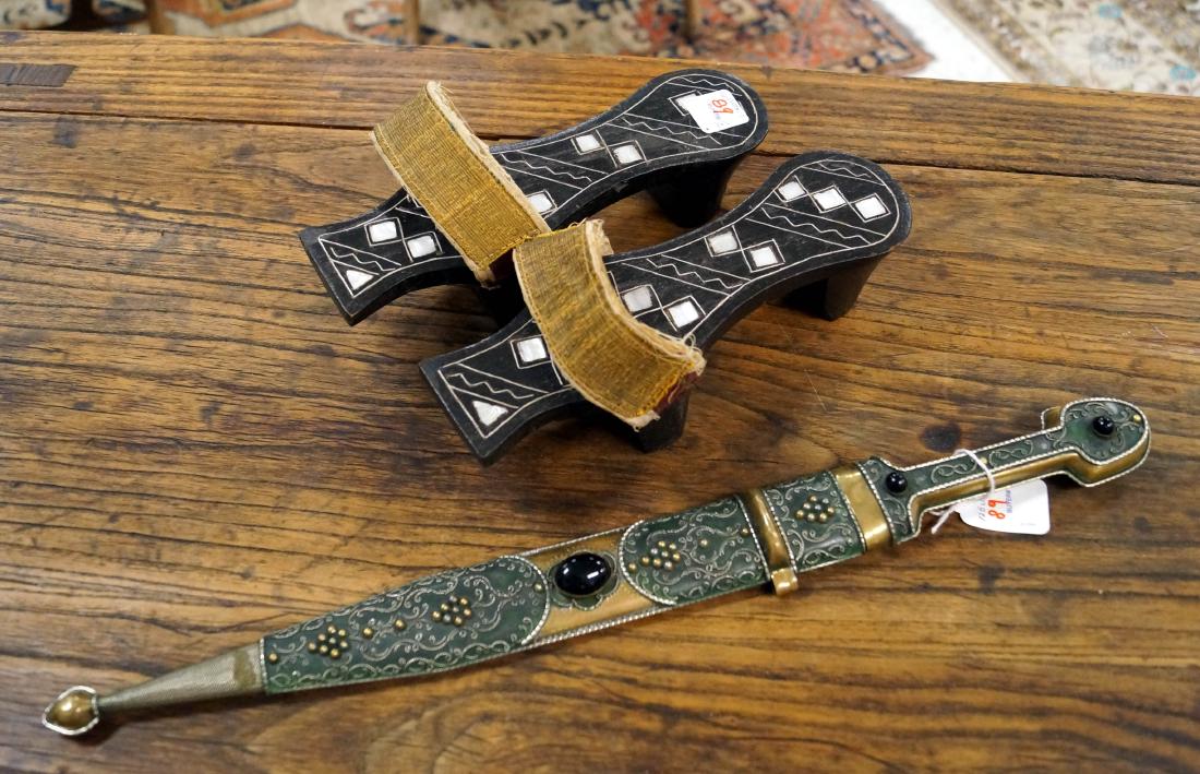 LOT (2) INCLUDING PAIR OTTOMAN MOTHER-OF-PEARL INLAID (1 of 2)