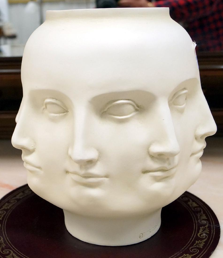 FORNASETTI STYLE "PERPETUAL FACE" POTTERY VASE. HEIGHT (1 of 1)