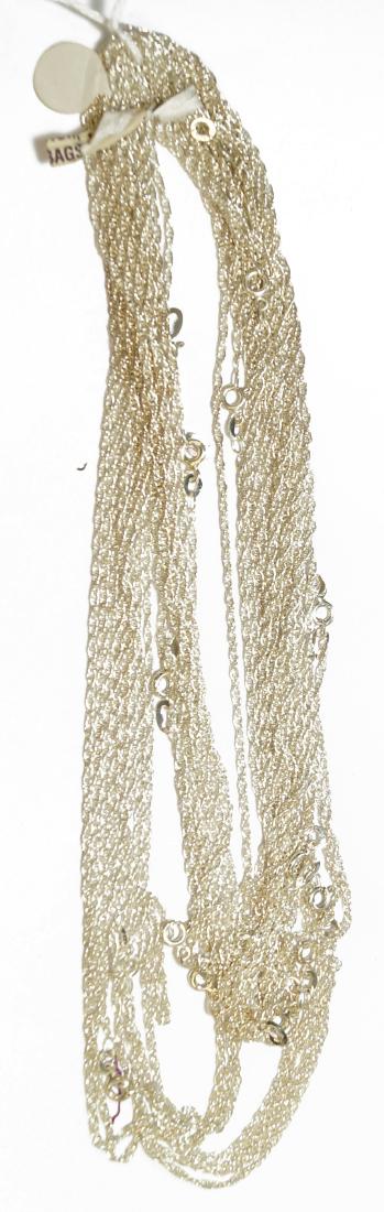 LOT (15) STERLING ROPE TWIST CHAIN NECKLACES. LENGTH (1 of 1)