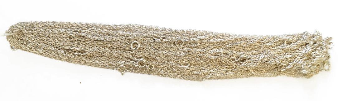 LOT (26) STERLING FINE CHAIN NECKLACES. LENGTH 16"; TWT (1 of 1)