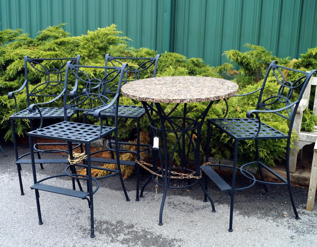 ANODIZED ALUMINUM BISTRO SET INCLUDING TABLE WITH (1 of 2)