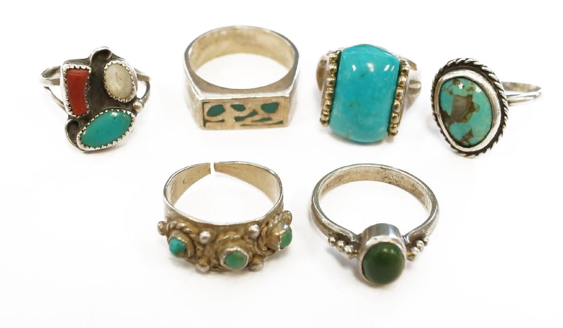 LOT (6) ASSORTED SOUTHWEST AMERICAN INDIAN STERLING (1 of 1)
