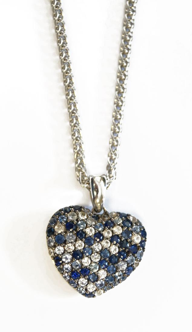 EFFY STERLING AND SAPPHIRE HEART-SHAPED PENDANT WITH (1 of 3)
